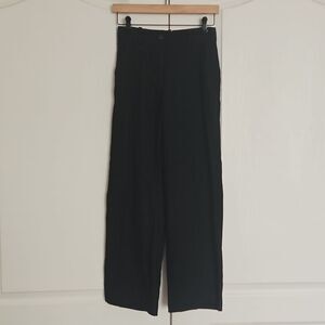 H&M Women's High-Rise Wide Leg  Dress Pants Black 0